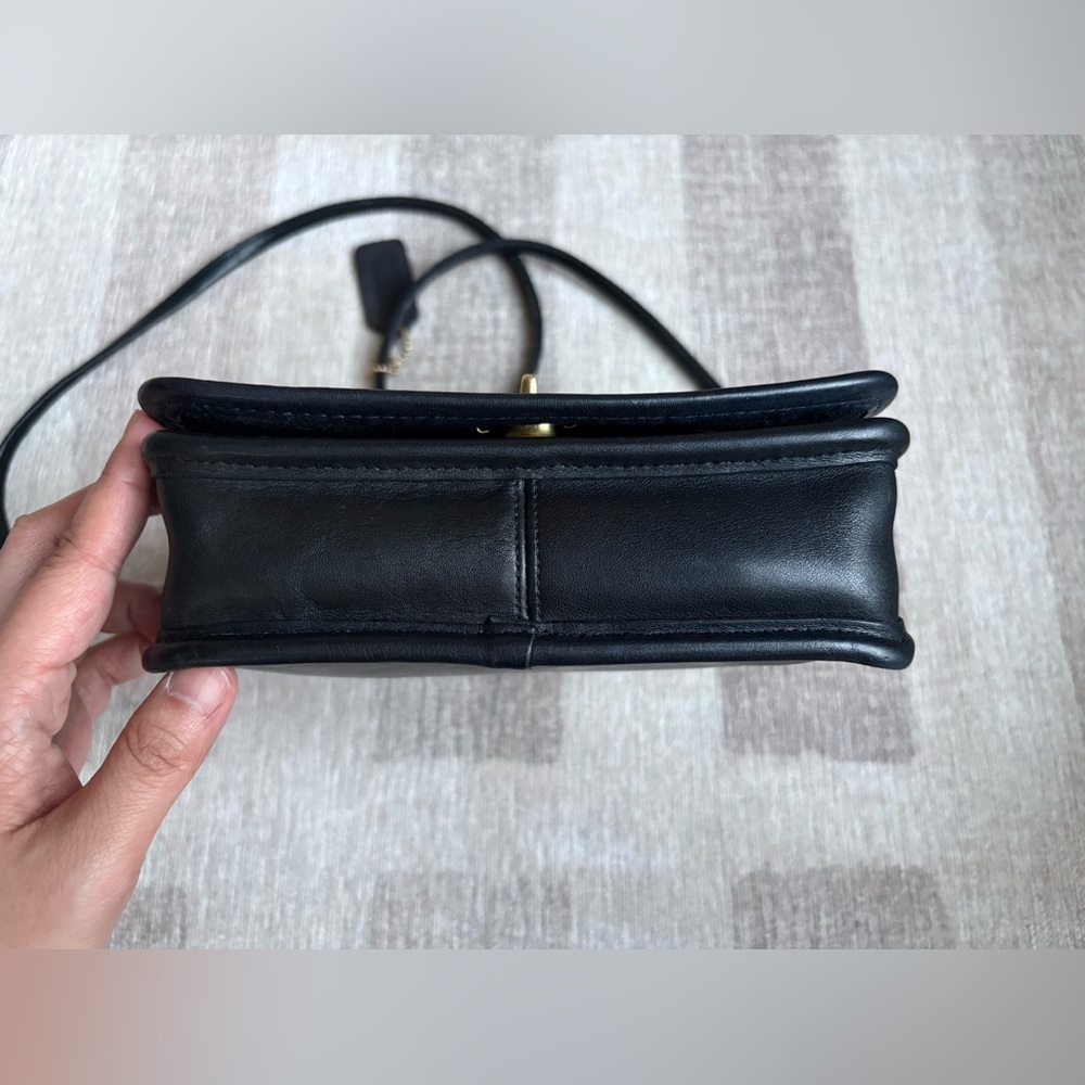 COACH Vintage Compact Pouch Black Leather Crossbody Shoulder Bag 9620 **READ** - Picture 6 of 12